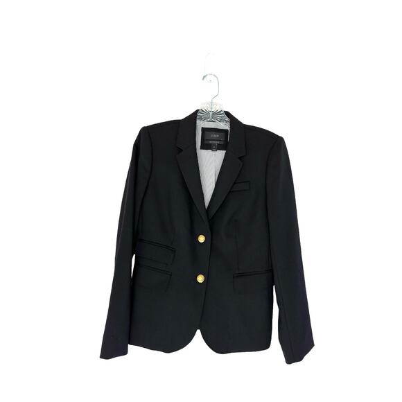 J.Crew Schoolboy Blazer Black Wool Blend Preppy Office Dark Academia Size 2 - Picture 2 of 14